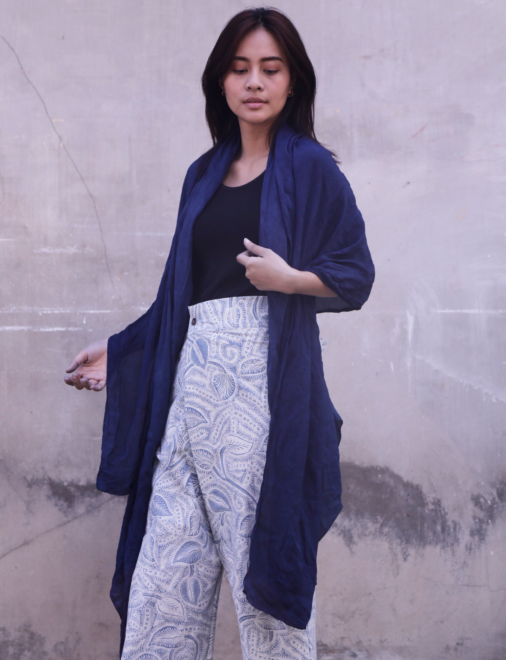 Travel Silk Wrap / Indigo