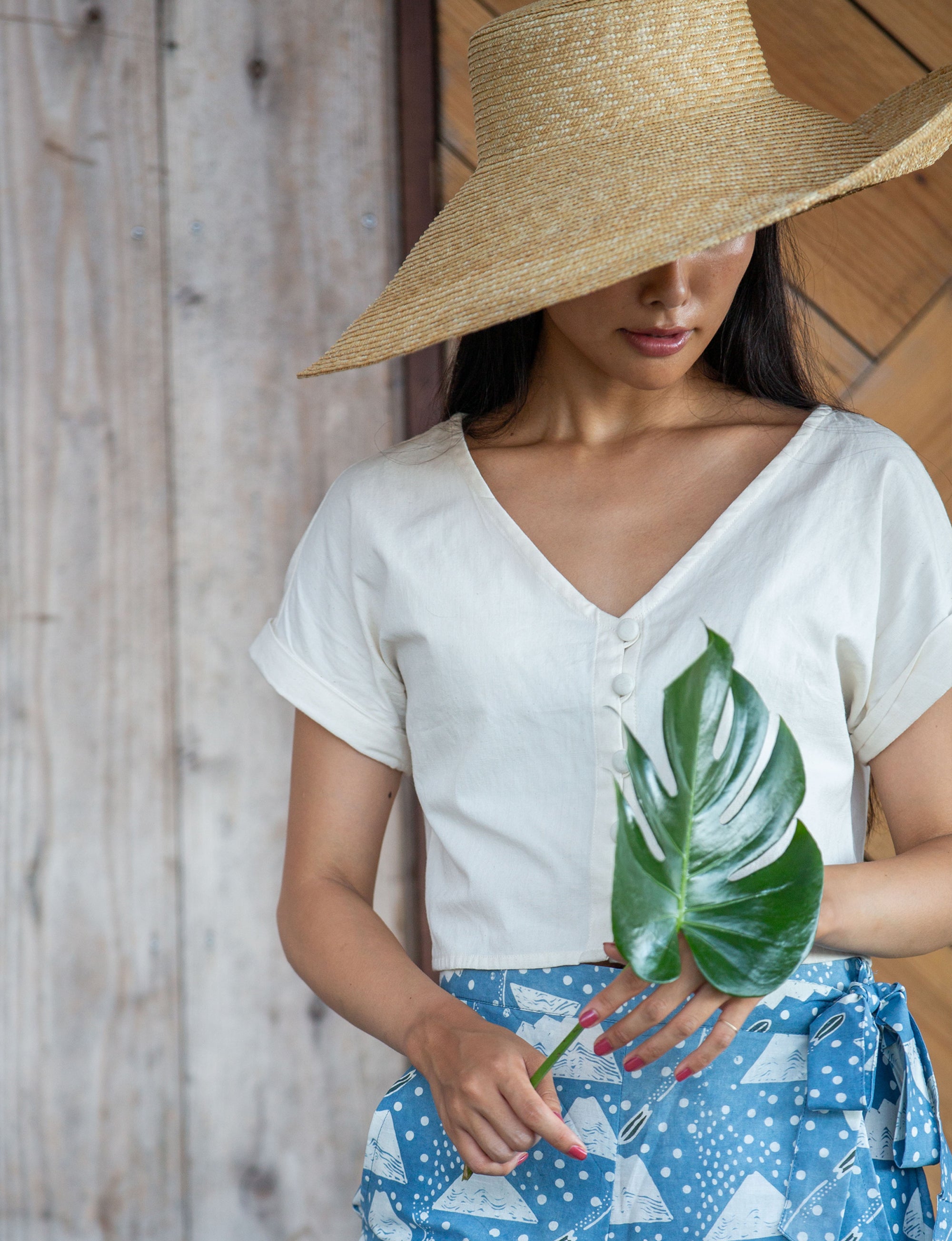 Short Sleeve Shirt / Hand-Woven / Natural White