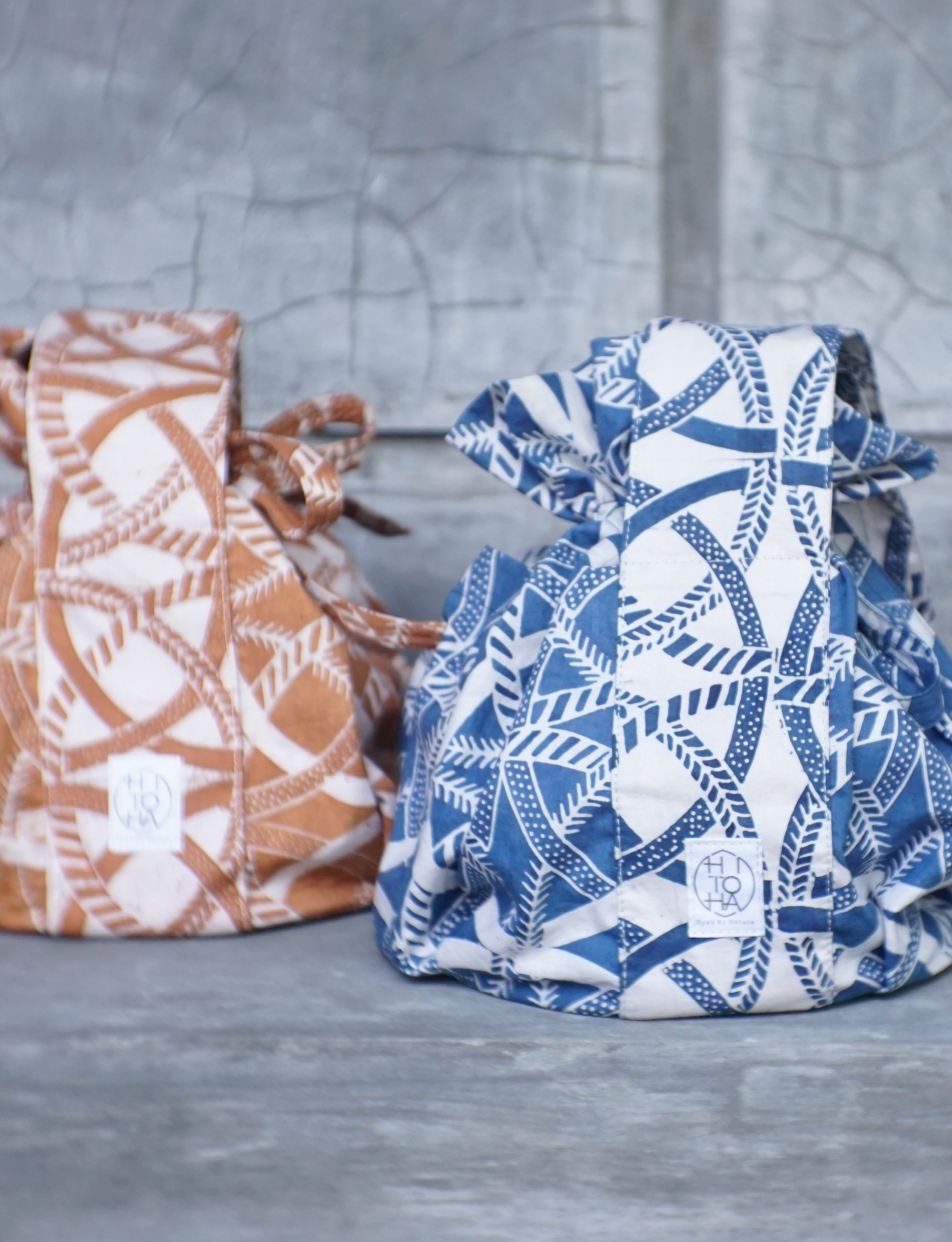 Shoulder Bag / Block Printed - Rope - Indigo / Sand / Terra Cotta