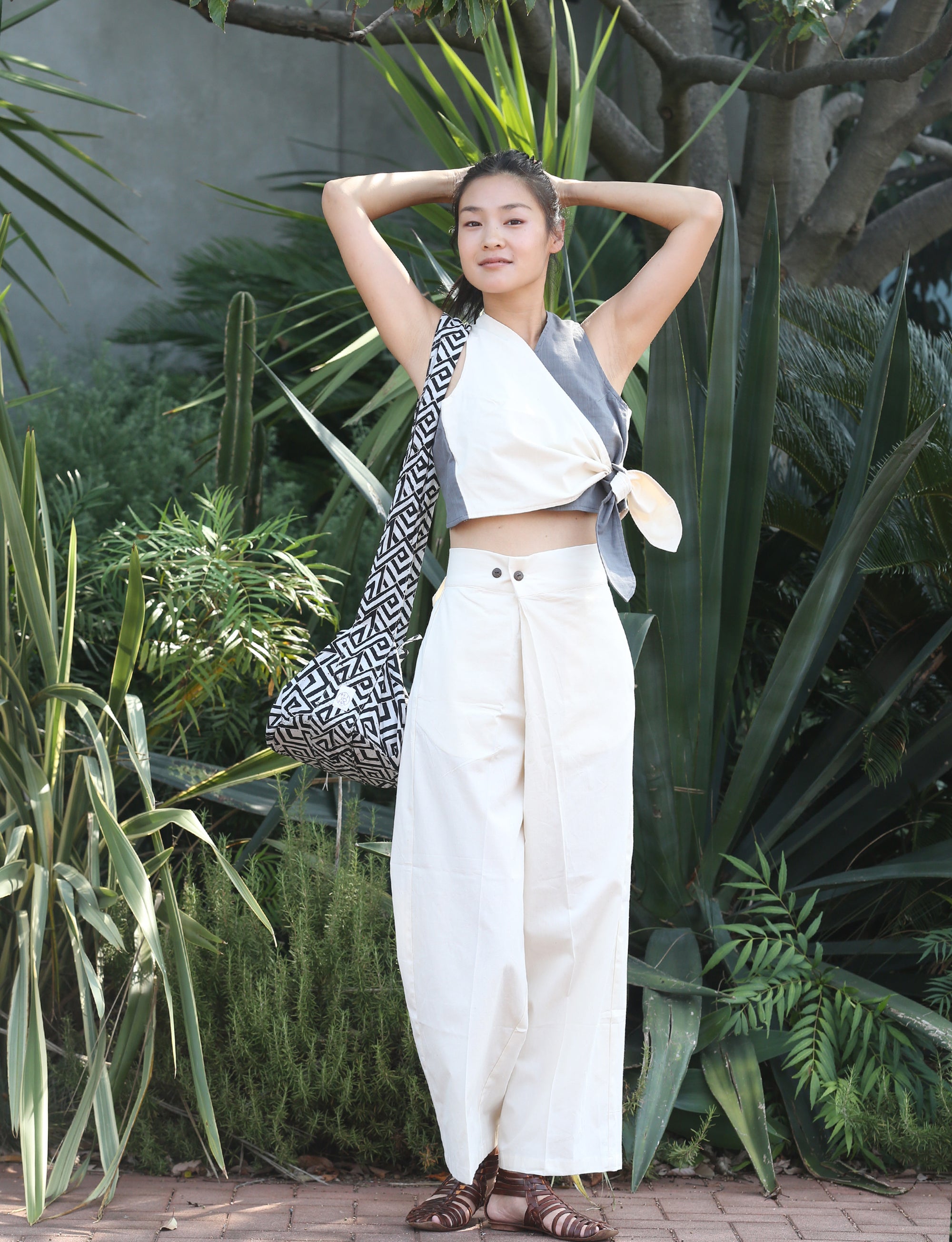 Wide Pants / Hand Woven - Natural White