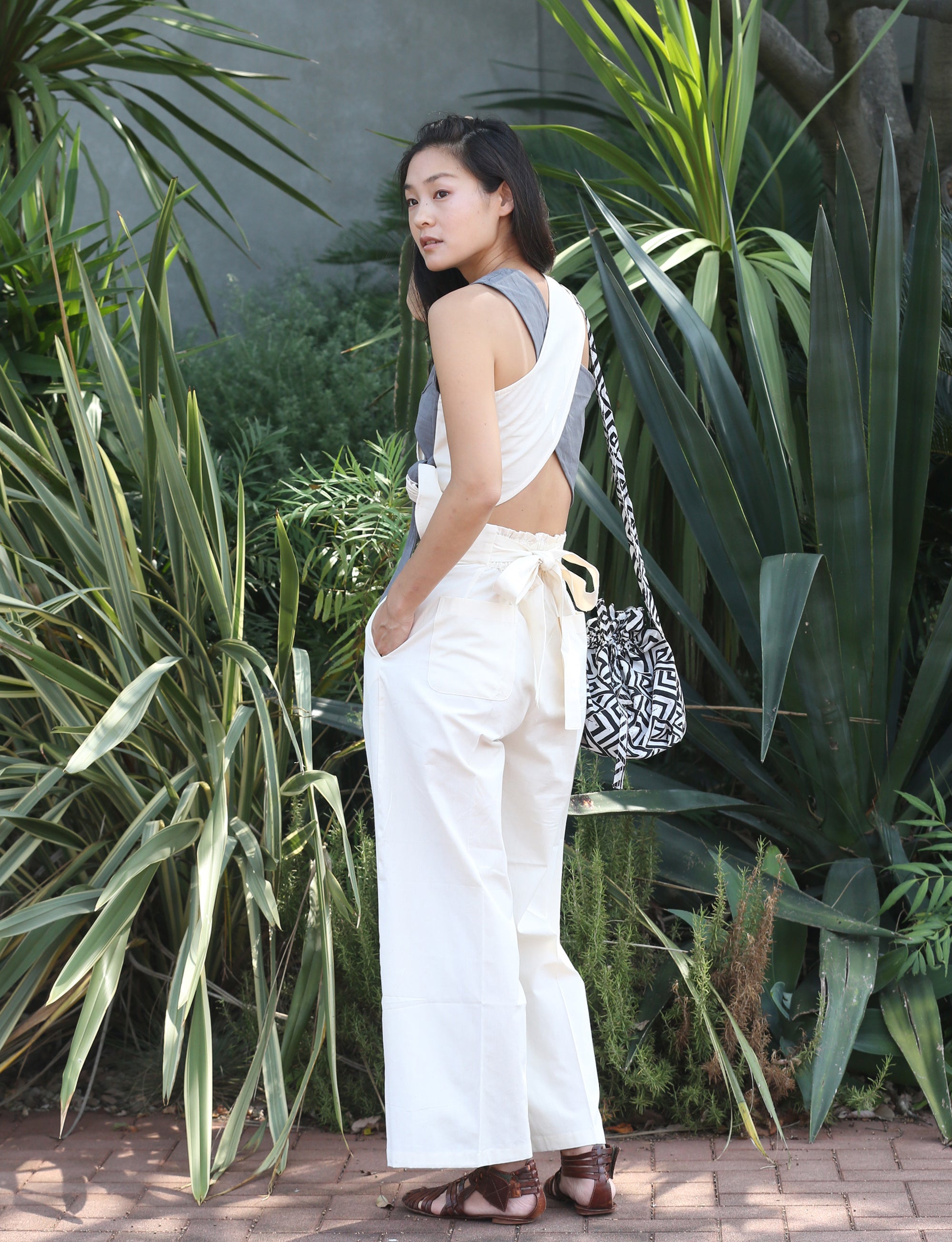 Wide Pants / Hand Woven - Natural White